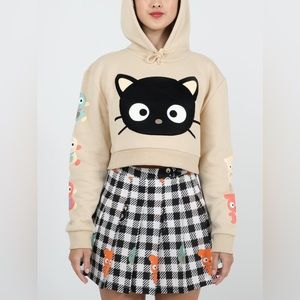 Dumbgood Chococat Puff Print Cropped Hoodie